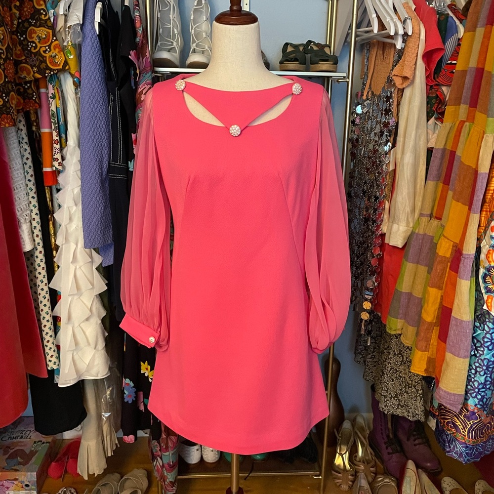Amazing Vintage Cut Out Mini Dress - Size Medium